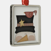 Whimsical Snowman en Cardinaal Friend Metalen Ornament (Rechts)