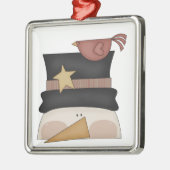 Whimsical Snowman en Cardinaal Friend Metalen Ornament (Links)