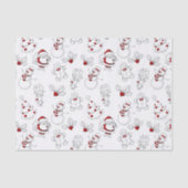 Whimsical Snowman en Santa Claus Tissuepapier (Voorkant)