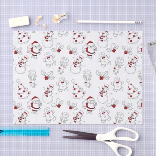 Whimsical Snowman en Santa Claus Tissuepapier (Craft)
