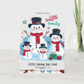 Whimsical Snowman Family of 4 Folded Christmas Kaart (Achterkant)