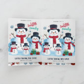 Whimsical Snowman Family of 4 Folded Christmas Kaart (Binnen)