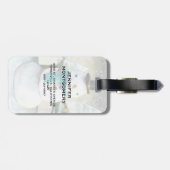 Whimsical Snowman in Winter Kerstmis Scene Bagagelabel (Achterkant horizontaal)