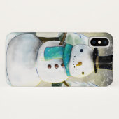 Whimsical Snowman in Winter Kerstmis Scene Case-Mate iPhone Case (Achterkant (horizontaal))
