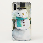 Whimsical Snowman in Winter Kerstmis Scene Case-Mate iPhone Case (Achterkant)