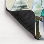 Whimsical Snowman in Winter Kerstmis Scene Muismat (Hoek)