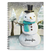 Whimsical Snowman in Winter Kerstmis Scene