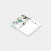 Whimsical Snowman in Winter Kerstmis Scene Post-it® Notes (Schuin)