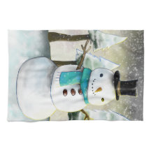 Whimsical Snowman in Winter Kerstmis Scene