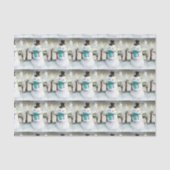 Whimsical Snowman in Winter Kerstmis Scene Tissuepapier (Voorkant)