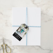 Whimsical Snowman in Winter Kersttekening Cadeaulabel (Met Touw)