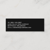 Whimsical Snowman in Winter Kersttekening Mini Visitekaartje (Achterkant)