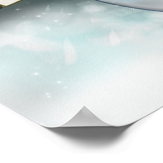 Whimsical Snowman in Winter Kersttekening Poster (Hoek)