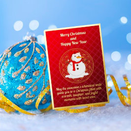 Whimsical Snowman Kerst Folie Kaart