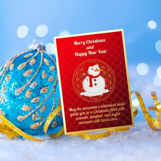 Whimsical Snowman Kerst Folie Kaart