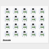 Whimsical Snowman Kerst stickers (Vel)