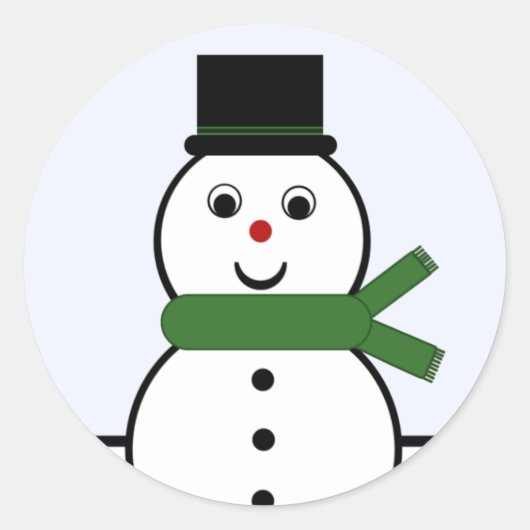 Whimsical Snowman Kerst stickers (Voorkant)