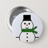 Whimsical Snowman-kerstButton Ronde Button 7,6 Cm (Voorkant /achterkant)