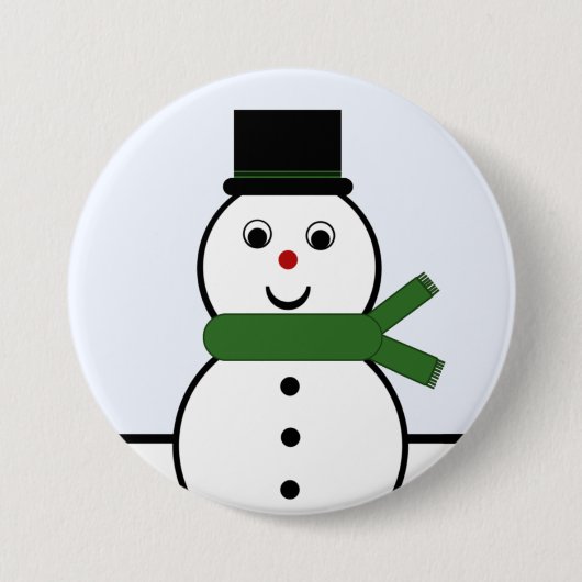 Whimsical Snowman-kerstButton Ronde Button 7,6 Cm (Voorkant)