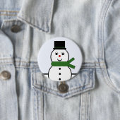 Whimsical Snowman-kerstButton Ronde Button 7,6 Cm (In situ)