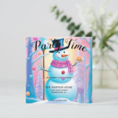 Whimsical Snowman Kerstfeest uitnodiging (Staand voorkant)