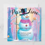 Whimsical Snowman Kerstfeest uitnodiging (Voorkant)