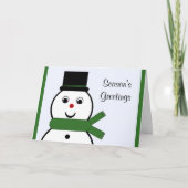 Whimsical Snowman-kerstKaart Feestdagen Kaart (Voorkant)