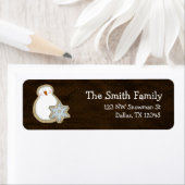 Whimsical Snowman Kerstmis Retouradres Etiket (Insitu)