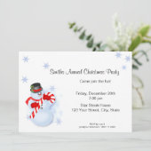 Whimsical Snowman Kerstparty Uitnodigingen (Staand voorkant)