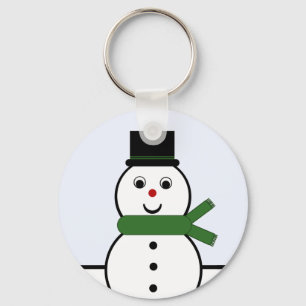 Whimsical Snowman-kerstSleutelhanger Sleutelhanger