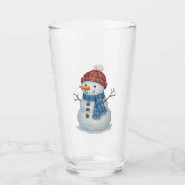 Whimsical Snowman Merry Kerstmis Glas