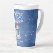 Whimsical Snowman Merry Kerstmis Latte Mok (Rechterhoek)