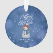 Whimsical Snowman Merry Kerstmis Ornament (voorkant)