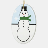 Whimsical Snowman Oval Ornament (Links)