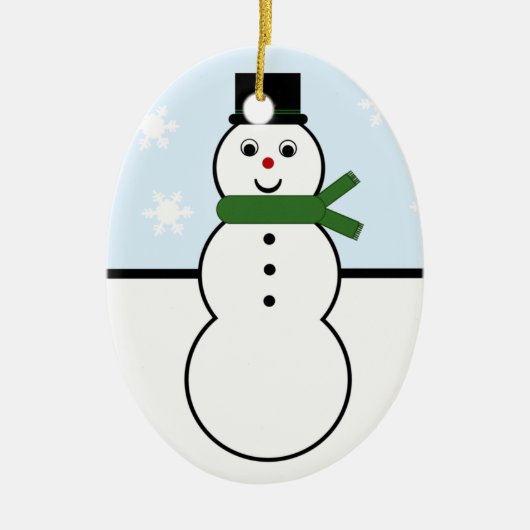 Whimsical Snowman Oval Ornament (Voorkant)