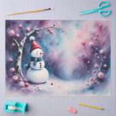 Whimsical Snowman | Pastel Winter Christmas Tissuepapier (Craft)