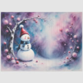 Whimsical Snowman | Pastel Winter Christmas Tissuepapier (Voorkant)