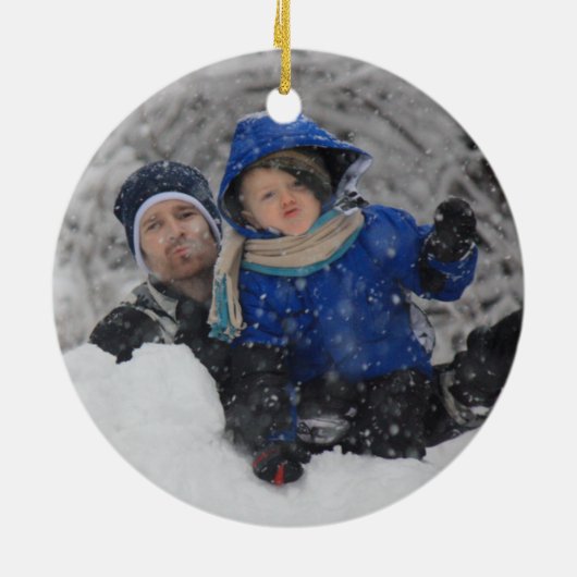 Whimsical Snowman Personalized Photo Ornament (Achterkant)