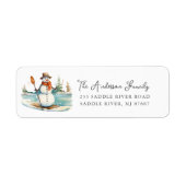 Whimsical Snowman Return Address Etiket (Voorkant)