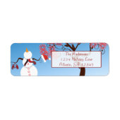 Whimsical Snowman Return Address Etiket (Voorkant)