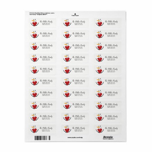 Whimsical Snowman Return Address Labels (Full Sheet)
