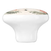 Whimsical Snowman Rustic Christmas Illustration Keramische Knop (Zijkant)