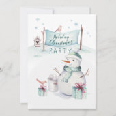 Whimsical Snowman Scene Holiday Kerstfeest Feestdagenkaart (Voorkant)