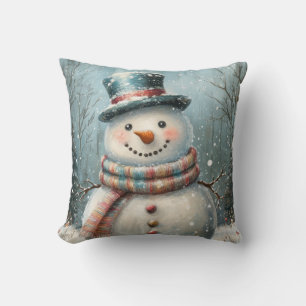 Whimsical Snowman Sierkussen