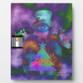 "Whimsical Snowman" Tabletop Plaque met Easel Fotoplaat (Voorkant)