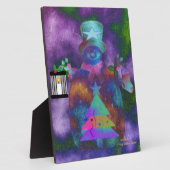 "Whimsical Snowman" Tabletop Plaque met Easel Fotoplaat (Zijkant)