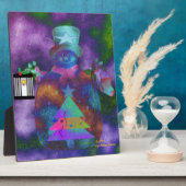 "Whimsical Snowman" Tabletop Plaque met Easel Fotoplaat (Zijkant)