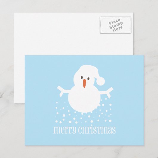 Whimsical Snowman Vakantie Groet Briefkaart (Voorkant / Achterkant)
