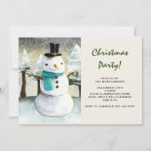 Whimsical Snowman Winter Scene - Kerstfeest Kaart (Voorkant)