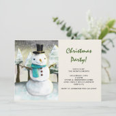 Whimsical Snowman Winter Scene - Kerstfeest Kaart (Staand voorkant)